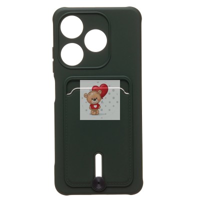 Чехол-накладка для Tecno Spark 10C (темно-зеленый) - SC304 с картхолдером