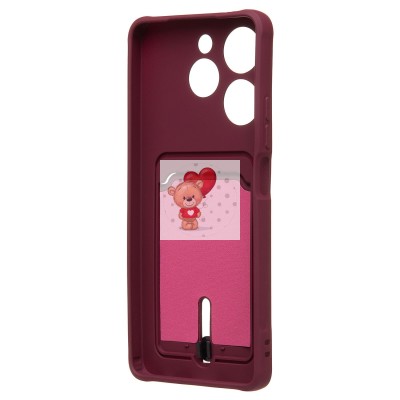 Чехол-накладка для Tecno Spark 10 Pro (бордовый) - SC304 с картхолдером Чехол-накладка для Tecno Spark 10 Pro (бордовый) - SC304 с картхолдером