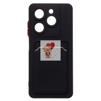 Чехол-накладка для Infinix Smart 8 Pro (черный) - SC337 с картхолдером Чехол-накладка для Infinix Smart 8 Pro (черный) - SC337 с картхолдером