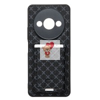 Чехол-накладка для Xiaomi Poco C61 (черный) - SM022 c картхолдером