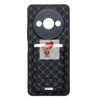 Чехол-накладка для Xiaomi Redmi A3 (черный) - SM022 c картхолдером Чехол-накладка для Xiaomi Redmi A3 (черный) - SM022 c картхолдером