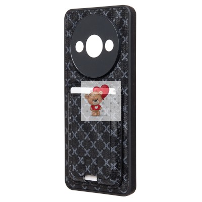 Чехол-накладка для Xiaomi Redmi A3 (черный) - SM022 c картхолдером Чехол-накладка для Xiaomi Redmi A3 (черный) - SM022 c картхолдером