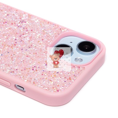 Чехол-накладка для Apple iPhone 15 россыпь кристаллов (розовый) - PC071 POSH SHINE Чехол-накладка для Apple iPhone 15 россыпь кристаллов (розовый) - PC071 POSH SHINE