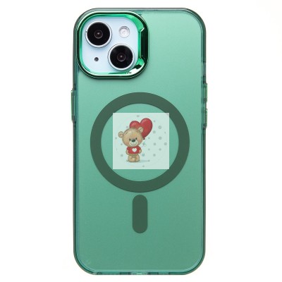 Чехол-накладка для Apple iPhone 15 (зеленый) - SM025 SafeMag