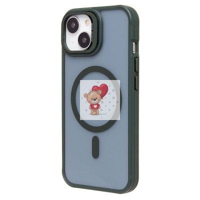 Чехол-накладка для Apple iPhone 14 (темно-зеленый) - SM026 SafeMag Чехол-накладка для Apple iPhone 14 (темно-зеленый) - SM026 SafeMag