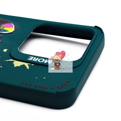 Чехол-накладка для Realme Note 50 (медведь) (темно-зеленый) - SC335