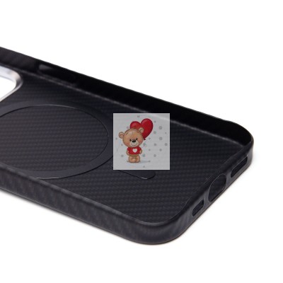 Чехол-накладка для Apple iPhone 15 Pro (черный) - SM028 SafeMag Carbon