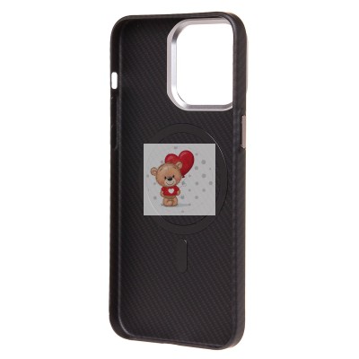 Чехол-накладка для Apple iPhone 15 Pro Max (черный) - SM028 SafeMag Carbon