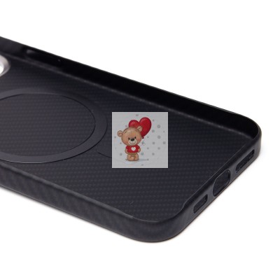 Чехол-накладка для Apple iPhone 15 Pro Max (черный) - SM028 SafeMag Carbon