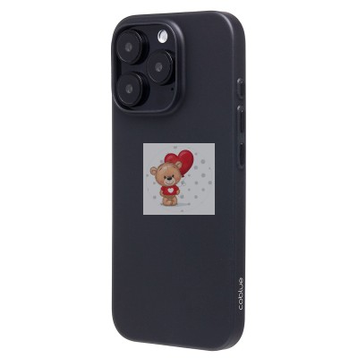 Чехол-накладка для Apple iPhone 16 Pro (матовый прозрачный/черный) - PC091