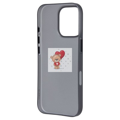 Чехол-накладка для Apple iPhone 16 Pro (матовый прозрачный/черный) - PC091