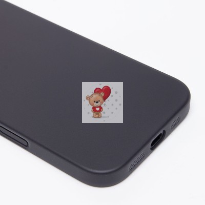 Чехол-накладка для Apple iPhone 16 Pro (матовый прозрачный/черный) - PC091