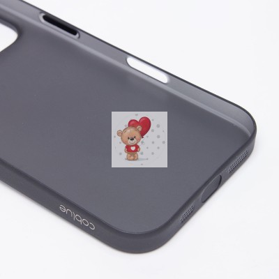 Чехол-накладка для Apple iPhone 16 Pro (матовый прозрачный/черный) - PC091