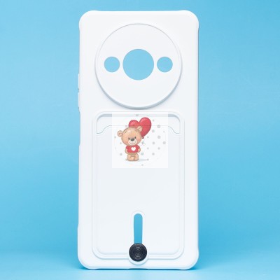 Чехол-накладка для Xiaomi Redmi A3 (белый) - SC304 с картхолдером