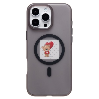 Чехол-накладка для Apple iPhone 16 Pro Max (черный/матовый прозрачный) - SM038 SafeMag