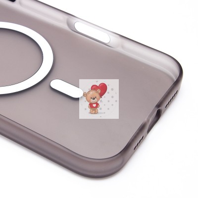 Чехол-накладка для Apple iPhone 16 Pro Max (черный/матовый прозрачный) - SM038 SafeMag