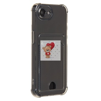 Чехол-накладка с картхолдером для Apple iPhone 16e (черный) SC276