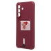 Чехол-накладка для Samsung Galaxy A56 5G (бордовый) - SC304 с картхолдером