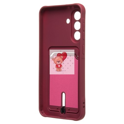 Чехол-накладка для Samsung Galaxy A56 5G (бордовый) - SC304 с картхолдером