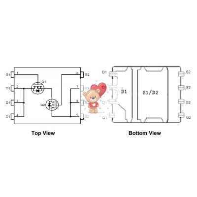 AON6934A Dual N-Channel MOSFET 30V 28A