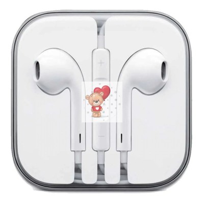 Проводные наушники с микрофоном вкладыши EaePods 3.5 Jack для  Meizu M5c (белые)