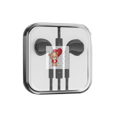 Проводные наушники с микрофоном вкладыши EaePods 3.5 Jack для  Meizu M5c (черные)
