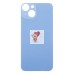 Задняя крышка для iPhone 14 Синий (стекло, широкий вырез под камеру, логотип)