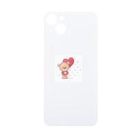Задняя крышка для iPhone 14 Plus Белый (стекло, широкий вырез под камеру, логотип)
