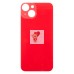 Задняя крышка для iPhone 14 Красный (стекло, широкий вырез под камеру, логотип)