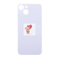 Задняя крышка для iPhone 14 Фиолетовый (стекло, широкий вырез под камеру, логотип)