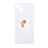 Задняя крышка для iPhone 14 Белый (стекло, широкий вырез под камеру, логотип) Задняя крышка для iPhone 14 Белый (стекло, широкий вырез под камеру, логотип)