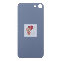 Задняя крышка для iPhone 8 Черный (стекло, широкий вырез под камеру, логотип)