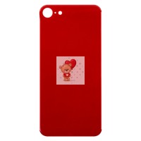 Задняя крышка для iPhone 8 Красный (стекло, широкий вырез под камеру, логотип)