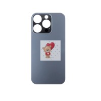 Задняя крышка для iPhone 14 Pro Черный (стекло, широкий вырез под камеру, логотип)