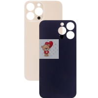 Задняя крышка для iPhone 14 Pro Золото (стекло, широкий вырез под камеру, логотип)