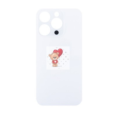 Задняя крышка для iPhone 14 Pro Белый (стекло, широкий вырез под камеру, логотип)