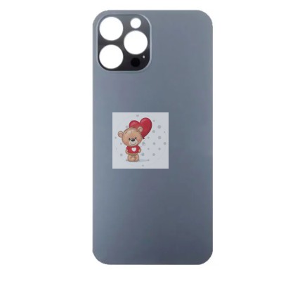 Задняя крышка для iPhone 12 Pro Max Серый (стекло, широкий вырез под камеру, логотип) - Премиум
