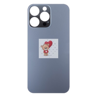 Задняя крышка для iPhone 14 Pro Max Черный (стекло, широкий вырез под камеру, логотип)