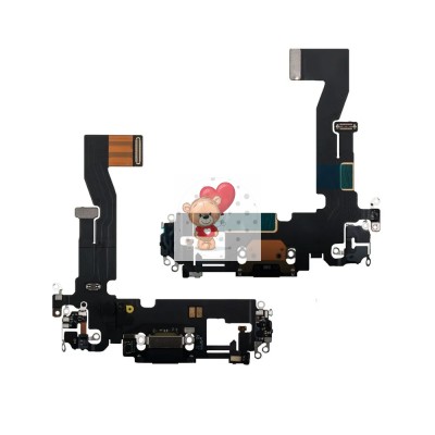 Шлейф для iPhone 12 Pro на системный разъем/микрофон Черный - Премиум Шлейф для iPhone 12 Pro на системный разъем/микрофон Черный - Премиум