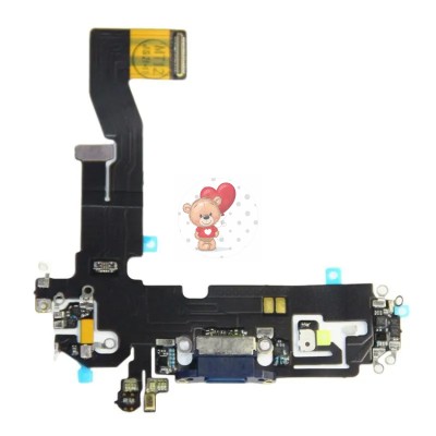 Шлейф для iPhone 12 Pro на системный разъем/микрофон Синий - Премиум Шлейф для iPhone 12 Pro на системный разъем/микрофон Синий - Премиум