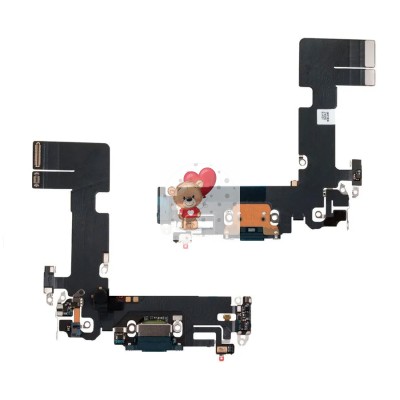 Шлейф для iPhone 13 на системный разъем/микрофон Черный - Премиум