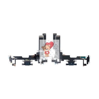 Шлейф для iPhone 14 на системный разъем/микрофон Черный - Премиум