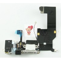 Шлейф для iPhone 5 на системный разъем/разъем гарнитуры/микрофон Белый Шлейф для iPhone 5 на системный разъем/разъем гарнитуры/микрофон Белый