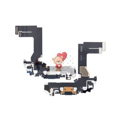 Шлейф для iPhone 13 mini на системный разъем/микрофон Черный - Премиум