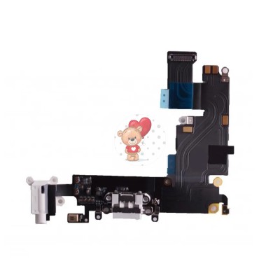 Шлейф для iPhone 6 Plus на системный разъем/разъем гарнитуры/микрофон Белый