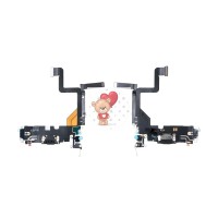 Шлейф для iPhone 14 Pro на системный разъем/микрофон Черный - Премиум Шлейф для iPhone 14 Pro на системный разъем/микрофон Черный - Премиум