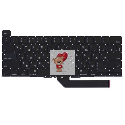 Клавиатура для ноутбука MacBook Pro 16" A2141 (2019, прямой Enter RU) Черная Клавиатура для ноутбука MacBook Pro 16" A2141 (2019, прямой Enter RU) Черная