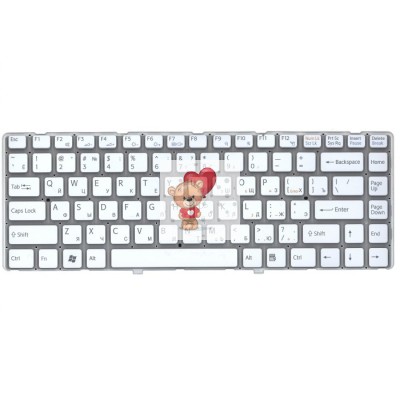 Клавиатура для ноутбука Sony VPC-EA Белая P.n: 148792471, V081678F, V081678FS1, 550102L13-203-G
