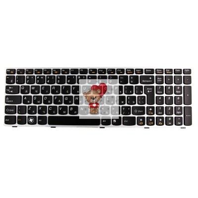 Клавиатура для ноутбука Lenovo IdeaPad V570C серая рамка