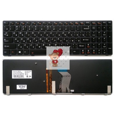 Клавиатура для ноутбука Lenovo Y580 С подсветкой P/N: 25-207343, 25207343, T4B8-RU, NSK-B55BC 0R
